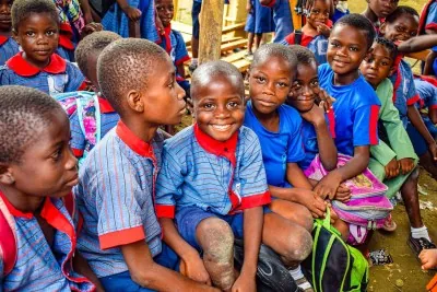Young children engaged in an educational activity in a classroom
